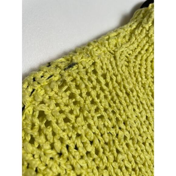 Anthropologie Mock Neck Sweater Oversized Yellow Knit Wide Sleeve Boho Pullover - Picture 9 of 14